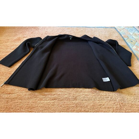 Talbots Petites Black Zip Front Knit Jacket Top Long Sleeve Women’s LP - Picture 7 of 9